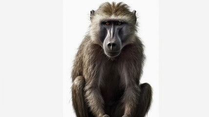 Obraz premium Monkey, Monkeys, Baby Monkey, Baboon Species, on White Background