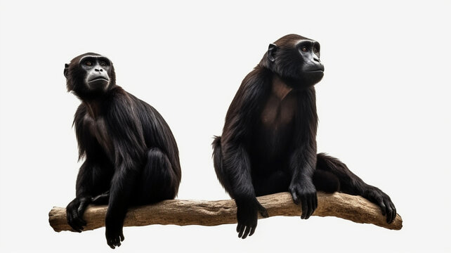 Monkey, Monkeys, Baby Monkey, Howler Species, on White Background
