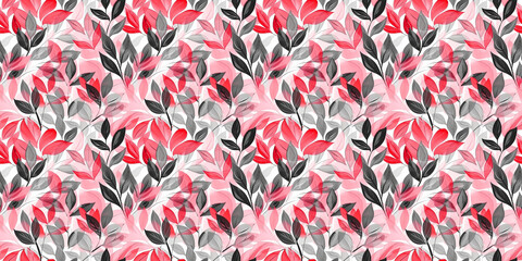 elegant seamless floral pattern in pink, black, grey with various transparencies. for festive graphic designs, textile and fabric