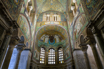 Interior of basilica of San Vitale. The presbytery. Ravenna