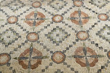 Roman floor mosaic with geometric motifs. Ravenna