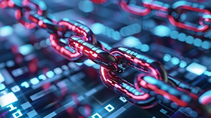 Digital Blockchain Concept Illustration at Night