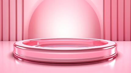 shiny pink product stage or display mock up