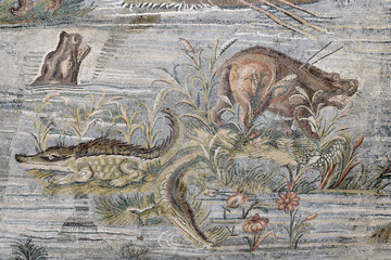 Fragment of Nile mosaic or Palestrina Mosaic.