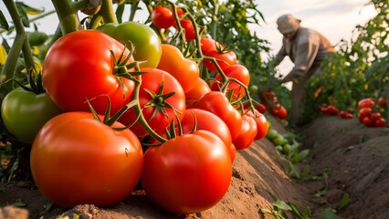 tomatoes in a in feild 