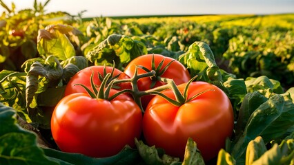 tomatoes on the grass