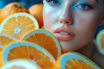 Vibrant citrus fruit slices close-up