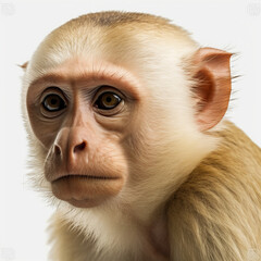 Monkey, Monkeys, Baby Monkey, Capuchin Species, on White Background