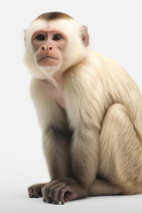 Naklejka premium Monkey, Monkeys, Baby Monkey, Capuchin Species, on White Background