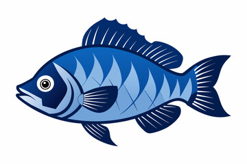 bluegill  silhouette vector style on white background 