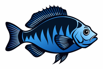 bluegill  silhouette vector style on white background 