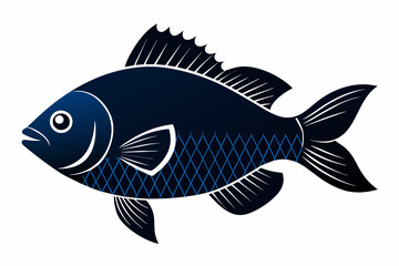 bluegill  silhouette vector style on white background 