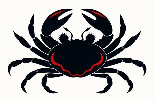Crab Silhouette vector illustration 