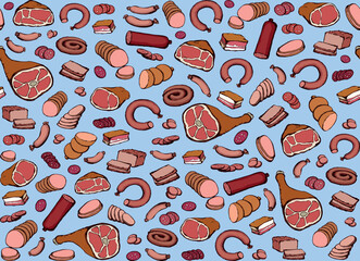 Meat production. Vector drawing food - 785721810