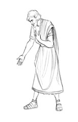 Adult man respect someone with bowing