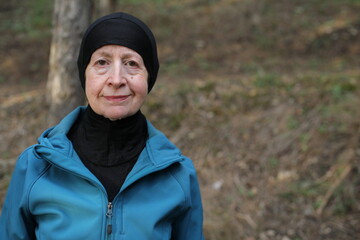 Muslim woman doing some exercise outdoors 