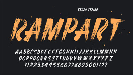 Stylish brush painted an uppercase vector letters, alphabet, typeface.