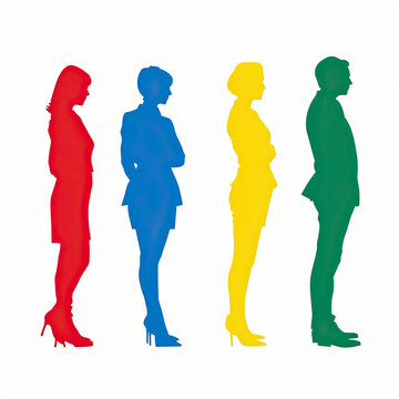 Colored silhouettes used for showing a personal profile in The Insights Discovery methodology.