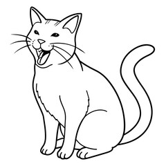 black and white cat cartoon