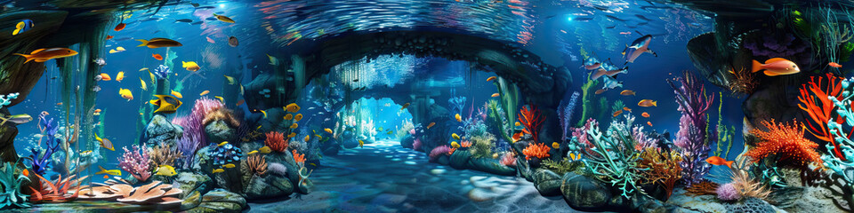 Marine Hide and Seek: 3D Model of an Underwater Playground with Animated Sea Life