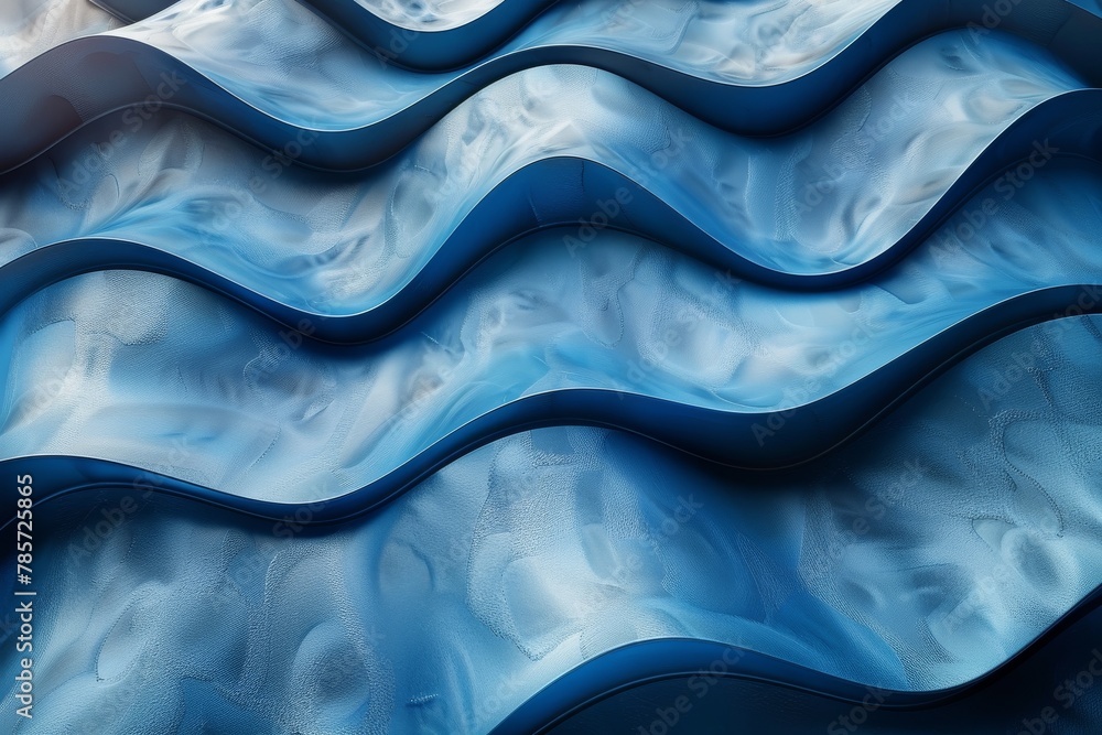 Aufkleber this image features a close-up view of blue wavy textures with a semblance to flowing water or fluid