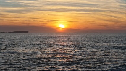 sunset in the ocean