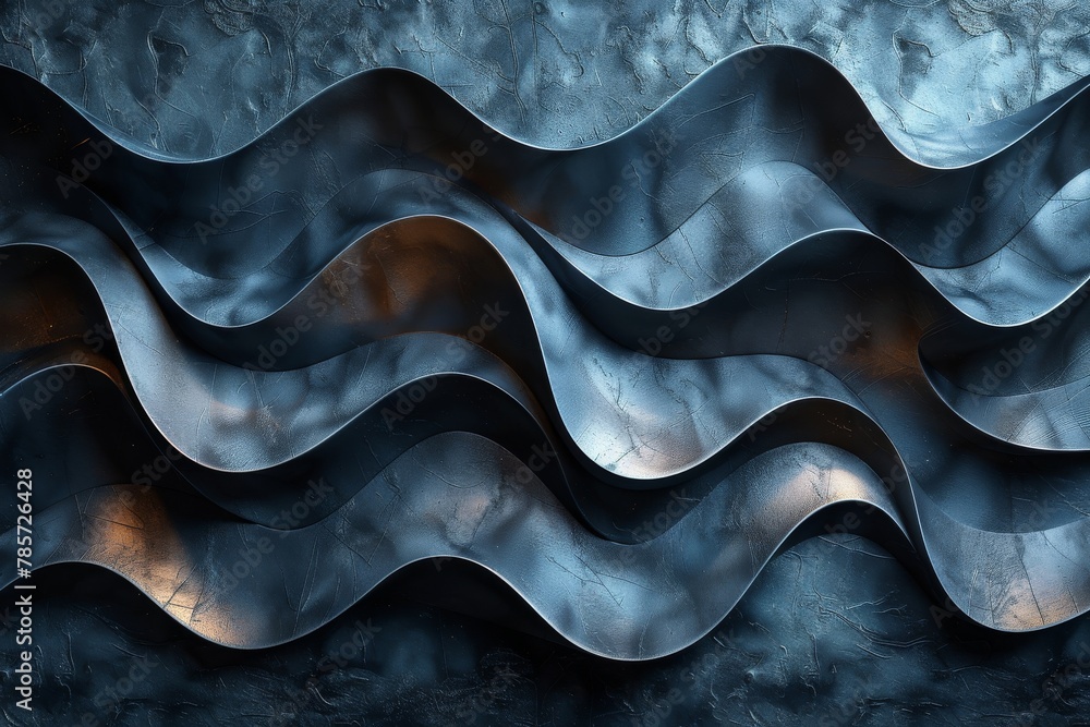 Poster a visually captivating abstract background with blue waves creating an undulating textured pattern