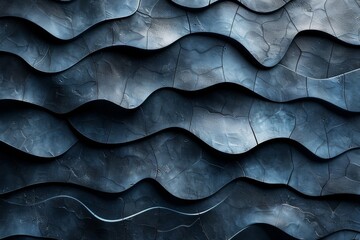 A visually striking image of a black wavy texture with cracked details evoking a sense of movement
