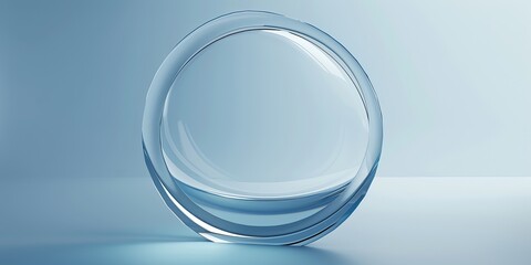 glass lines circle, minimalist, blue background
