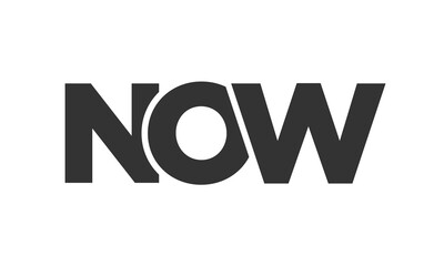 NOW logo design template with strong and modern bold text. Initial based vector logotype featuring simple and minimal typography. Trendy company identity.