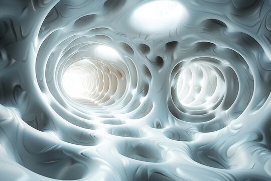 This Image Depicts A Mesmerizing Tunnel Of Light With Intricate Wormhole-like Patterns, Symbolizing An Abstract Journey Or Exploration