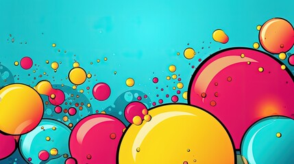 pop art background with colorful bubbles