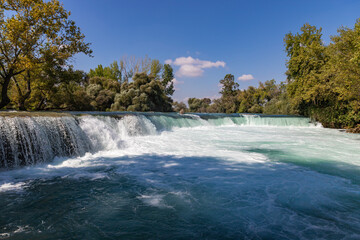 Manavgat Waterfall in Turkey. It is very popular tourist attraction.