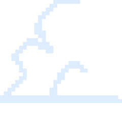Cloud Pixel Art Icon Illustration