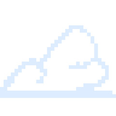 Cloud Pixel Art Icon Illustration