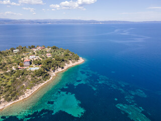 Fototapeta na wymiar Sithonia coastline near Lagonisi Beach, Chalkidiki, Greece
