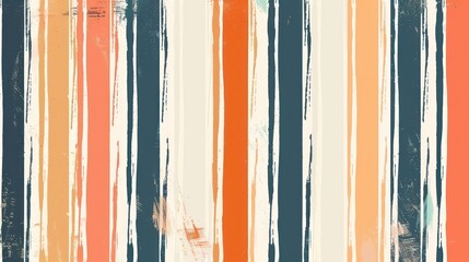 An artistic representation featuring a variety of vertical stripes in shades of orange, beige, white, and blue, evoking a modern and abstract feel