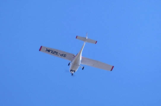 Kielce, Świętokrzyskie, Poland - March, 20-2024: The Remos G3 Mirage is a German two-seat, single-engine light aircraft. The plane is delivered as a self-assembly kit or complete and ready to fly.