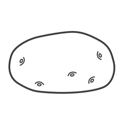 Linear icon of a potato. Black and white vector illustration.