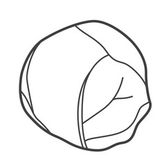 Linear icon of Brussels sprouts. Black and white vector illustration.