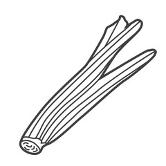 Linear icon of cardoon. Black and white vector illustration.