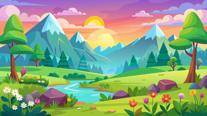 Fototapeta na wymiar colorful panorama vector illustration