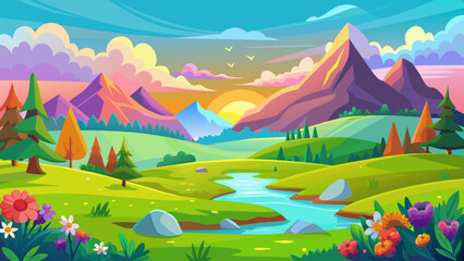 colorful panorama vector illustration