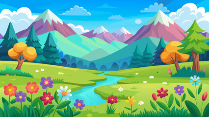 Fototapeta na wymiar colorful panorama vector illustration