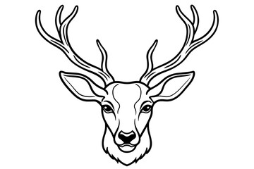 Head of deer line art vector illustration 