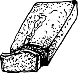 Bread ciabatta hand drawn flat vector illustration for poster, print, home decoration, menu cover, invitation, design template. 