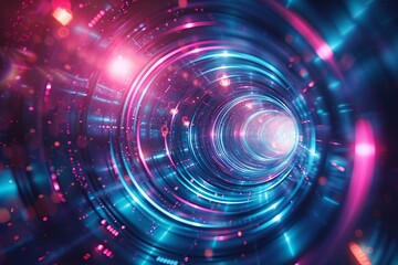 Obraz premium Abstract background with neon lights and futuristic elements, creating a dynamic and energetic atmosphere