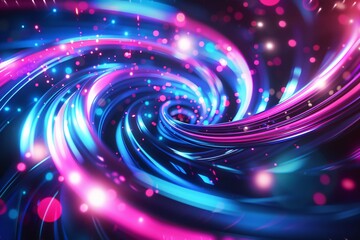Obraz premium Abstract background filled with neon lights and swirling vortexes