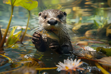 Pictorial Dive into the Aquatic Life and Diet of Otters