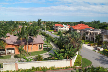Caribbean residence with houses, bird view